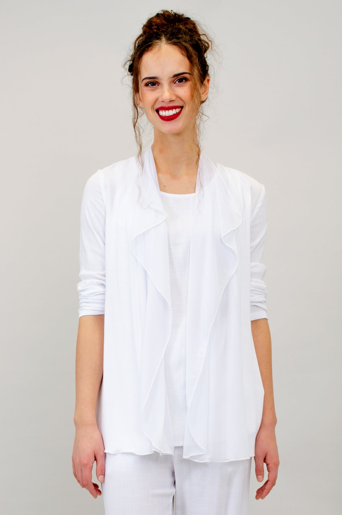 Diana Jacket, White, Linen Bamboo - Final Sale