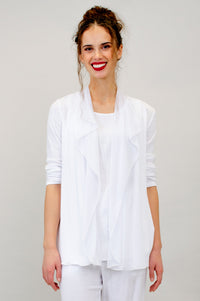Diana Jacket, White, Linen Bamboo - Final Sale