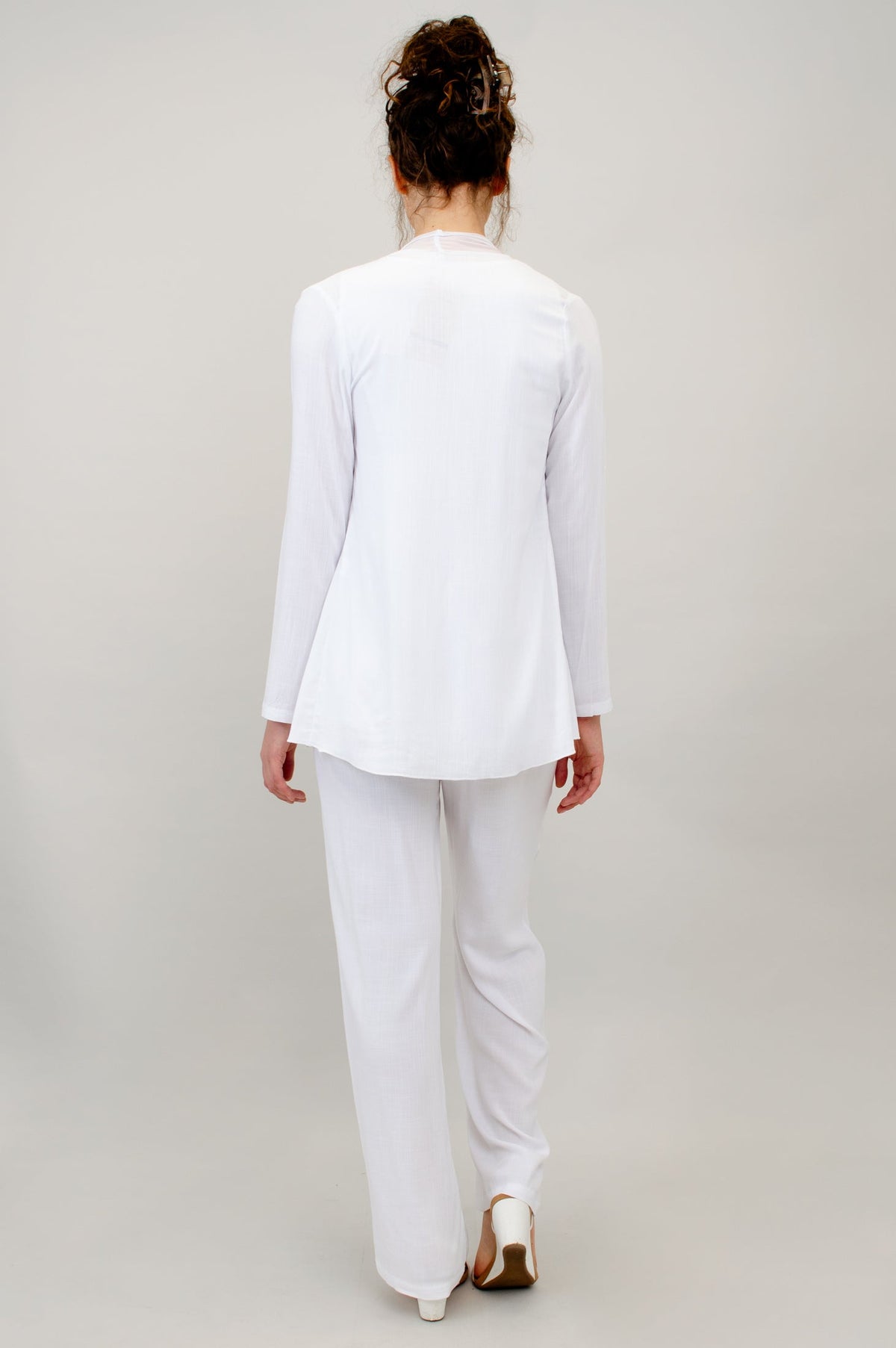 Diana Jacket, White, Linen Bamboo - Final Sale