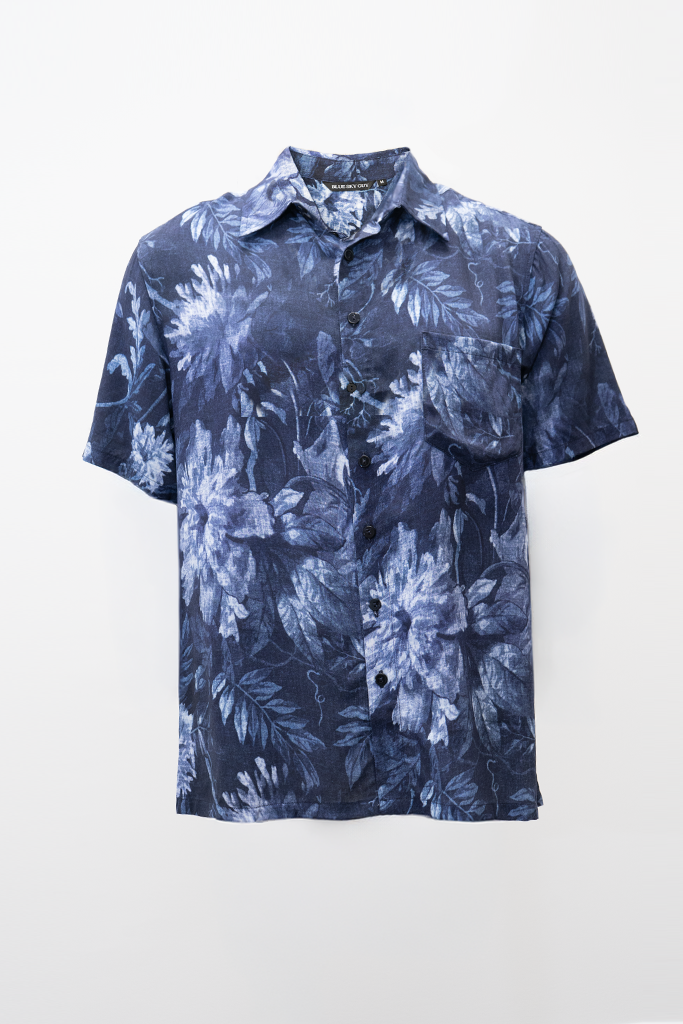 Dino Shirt, Indigo Mood, Woven Bamboo
