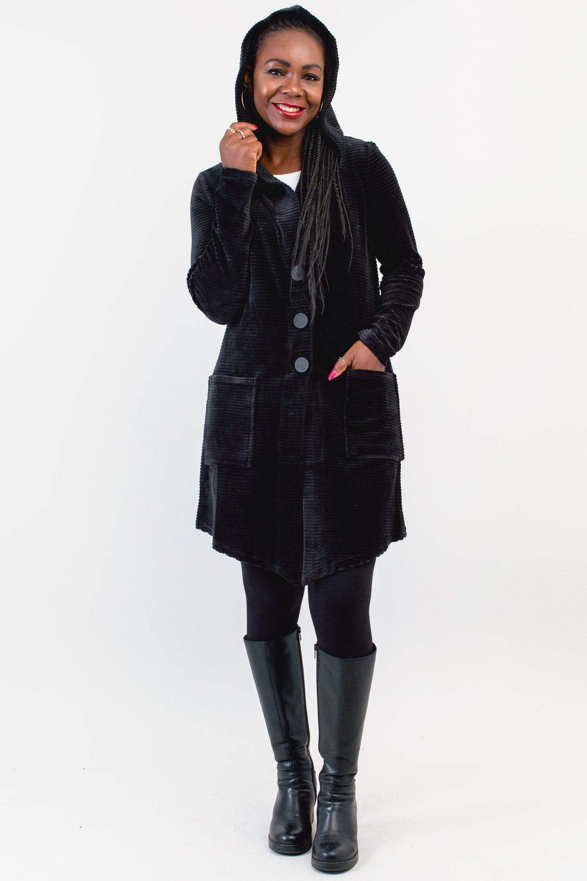 Doreen Jacket, Black, Bamboo Cotton- Final Sale