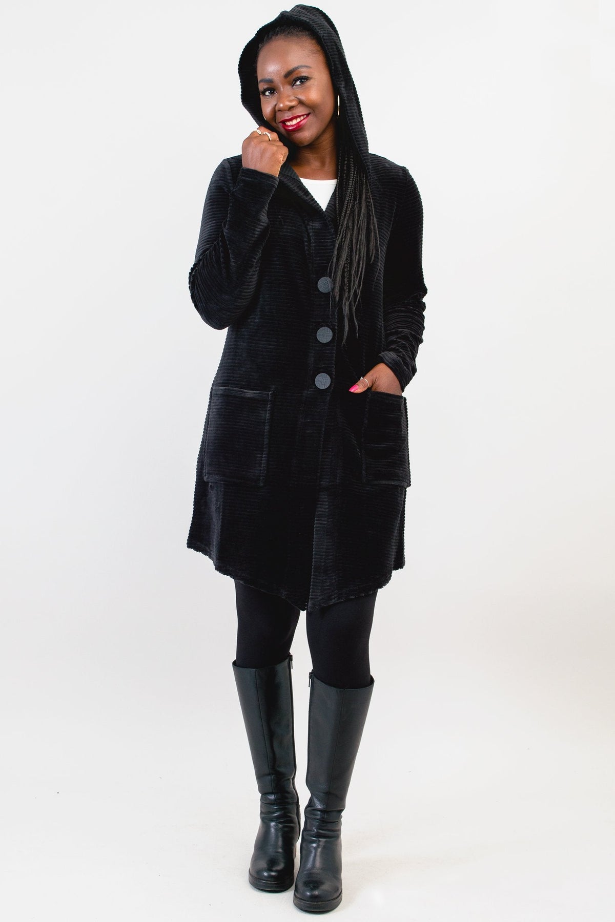 Doreen Jacket, Black, Bamboo Cotton- Final Sale