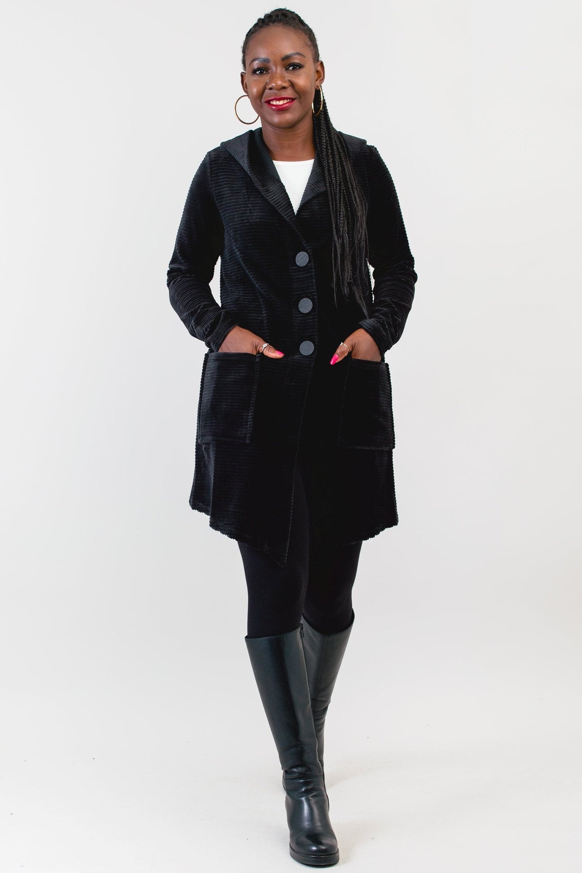 Doreen Jacket, Black, Bamboo Cotton- Final Sale