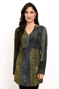 Edwina Long Sleeve Tunic, Rustic Khaki, Bamboo