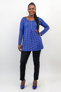 Franca L/S Top, Midnight Leaves, Bamboo - Final Sale