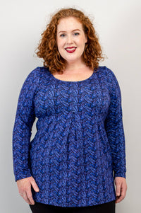 Franca L/S Top, Midnight Leaves, Bamboo - Final Sale