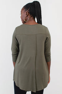 Franny Top, Khaki, Bamboo - Final Sale