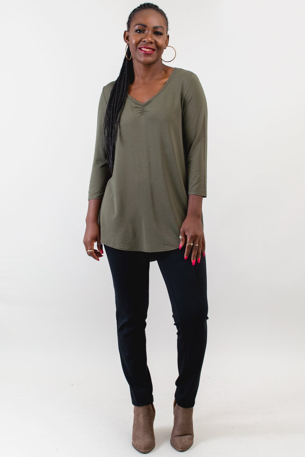 Franny Top, Khaki, Bamboo - Final Sale