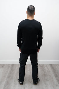 Fraser Sweater, Black, 100% Merino Wool