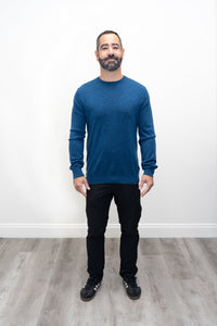 Fraser Sweater, Blue, 100% Merino Wool