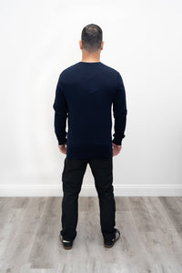 Fraser Sweater, Navy, Merino Wool