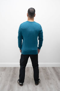 Fraser Sweater, Teal, 100% Merino Wool