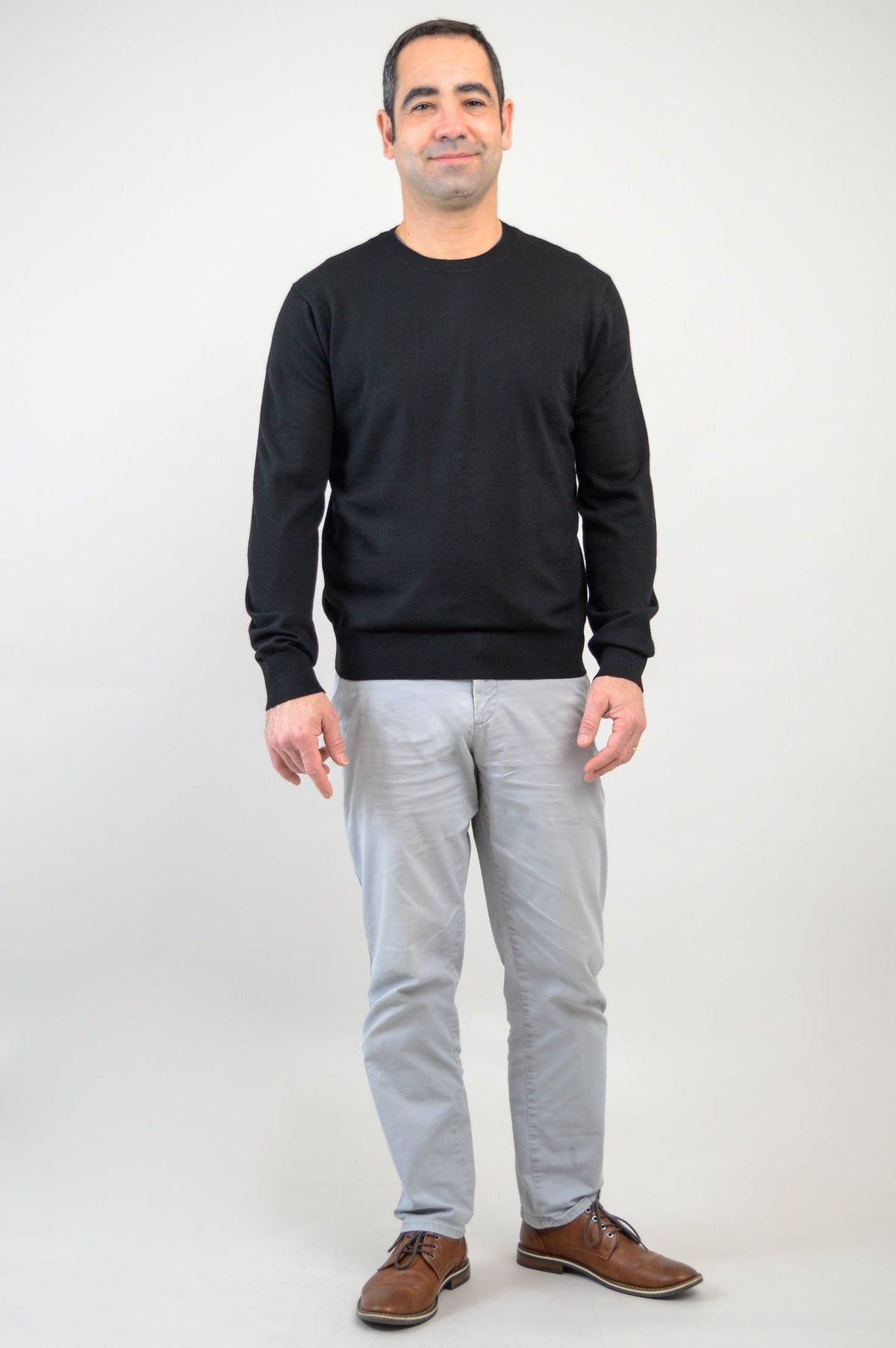 Fraser Sweater, Black, 100% Merino Wool