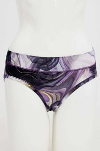 Front view of marble swirl print bamboo hipster underwear on mannequin