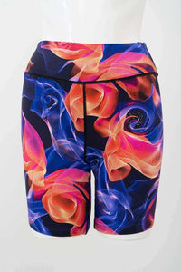 Front view of Hallie Bamboo Shorts in Prism Rose with vibrant rose print