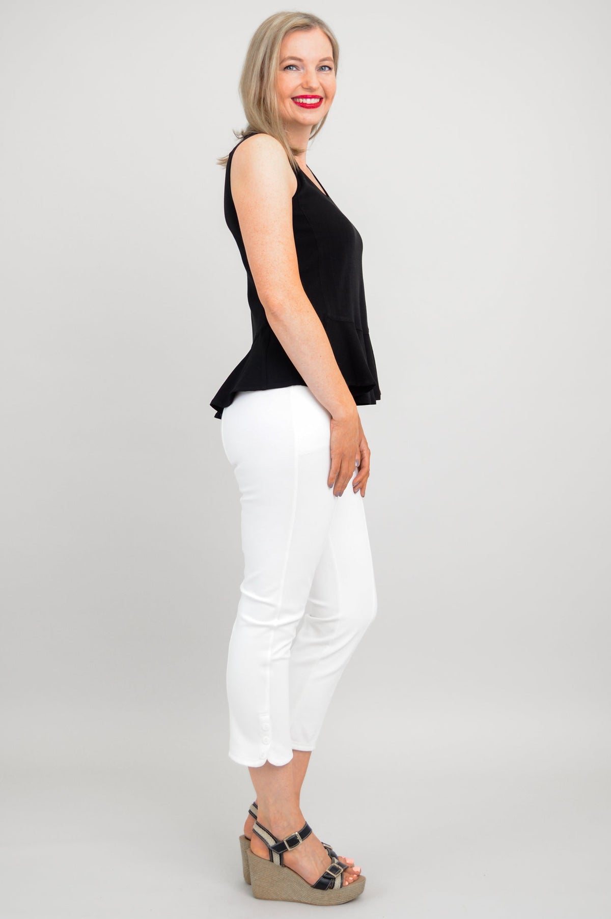 Ginny Tank, Black, Linen Bamboo