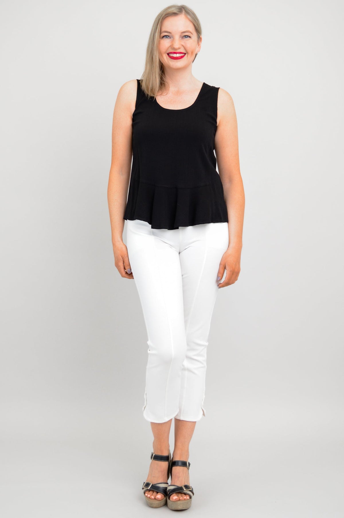Ginny Tank, Black, Linen Bamboo