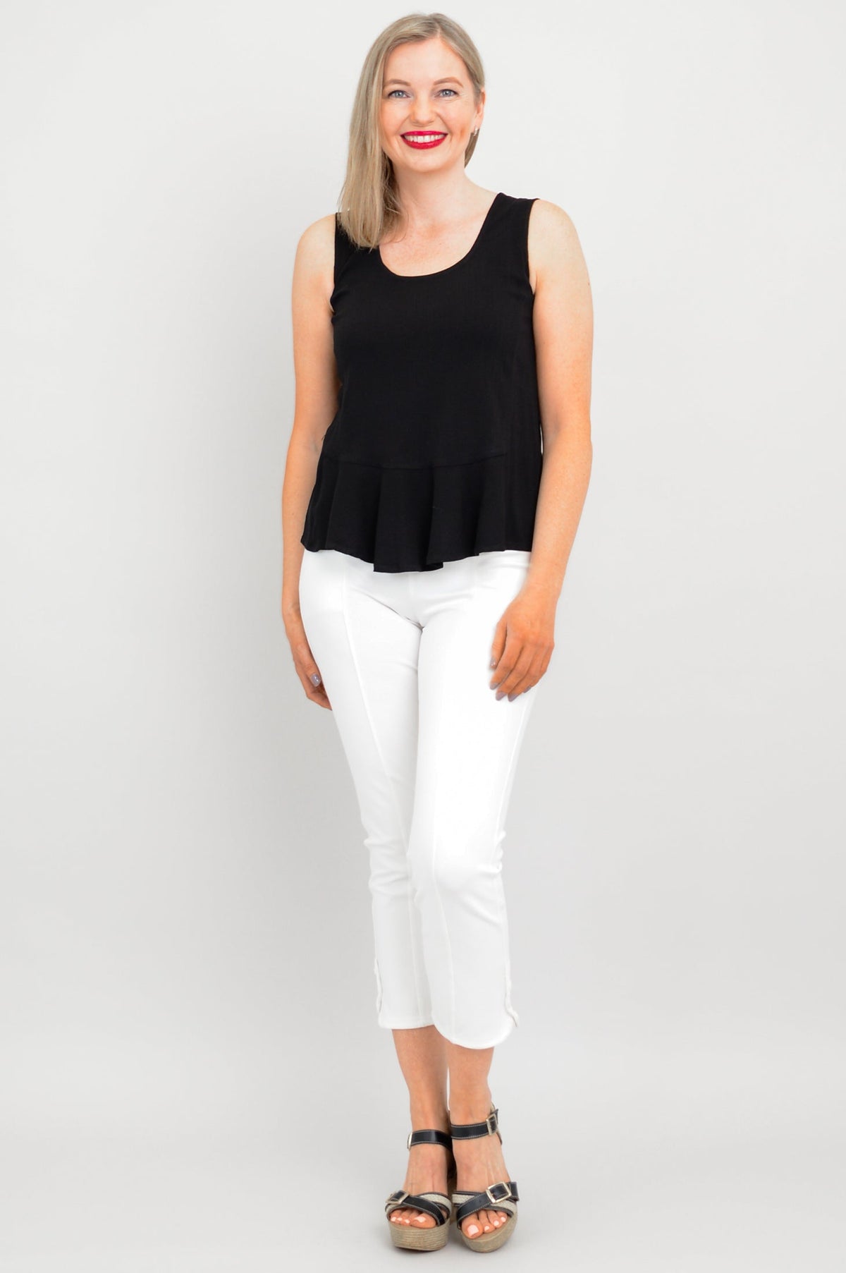 Ginny Tank, Black, Linen Bamboo