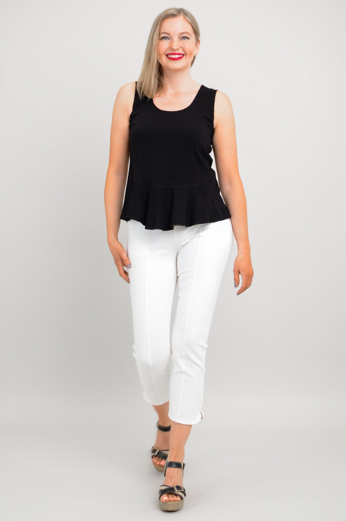 Ginny Tank, Black, Linen Bamboo