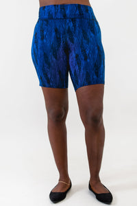 Hallie Shorts, Cyan Feather, Bamboo - Final Sale