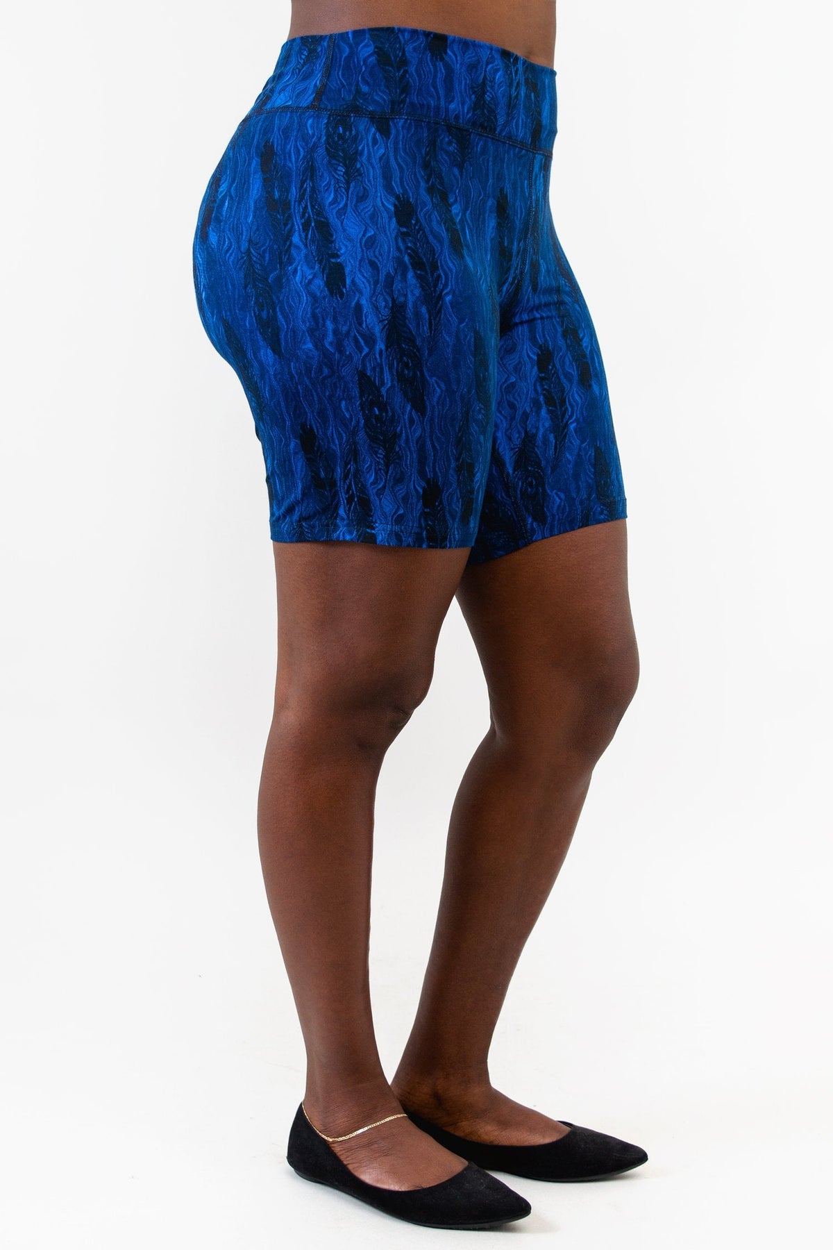 Hallie Shorts, Cyan Feather, Bamboo - Final Sale