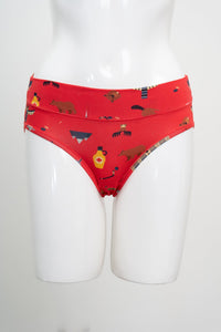 The Hipster, Red Canada Print, Bamboo