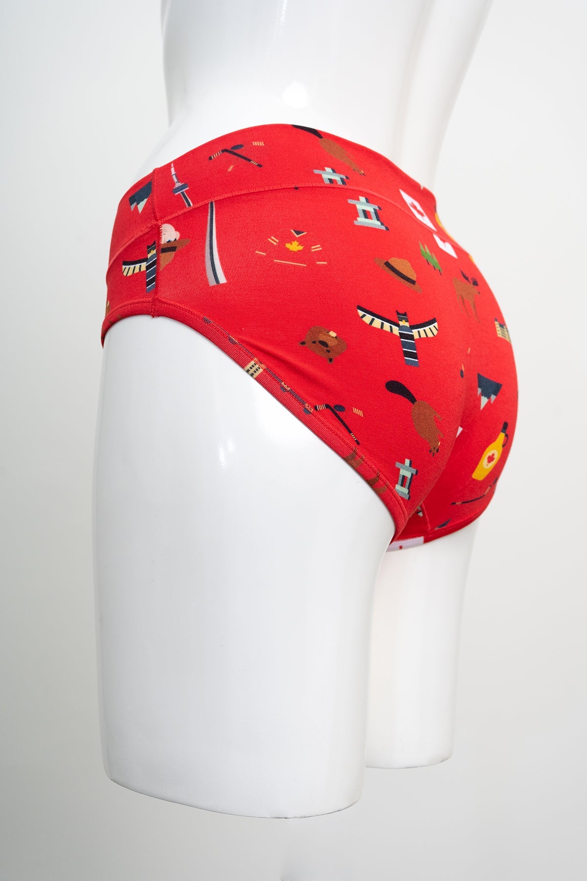 The Hipster, Red Canada Print, Bamboo