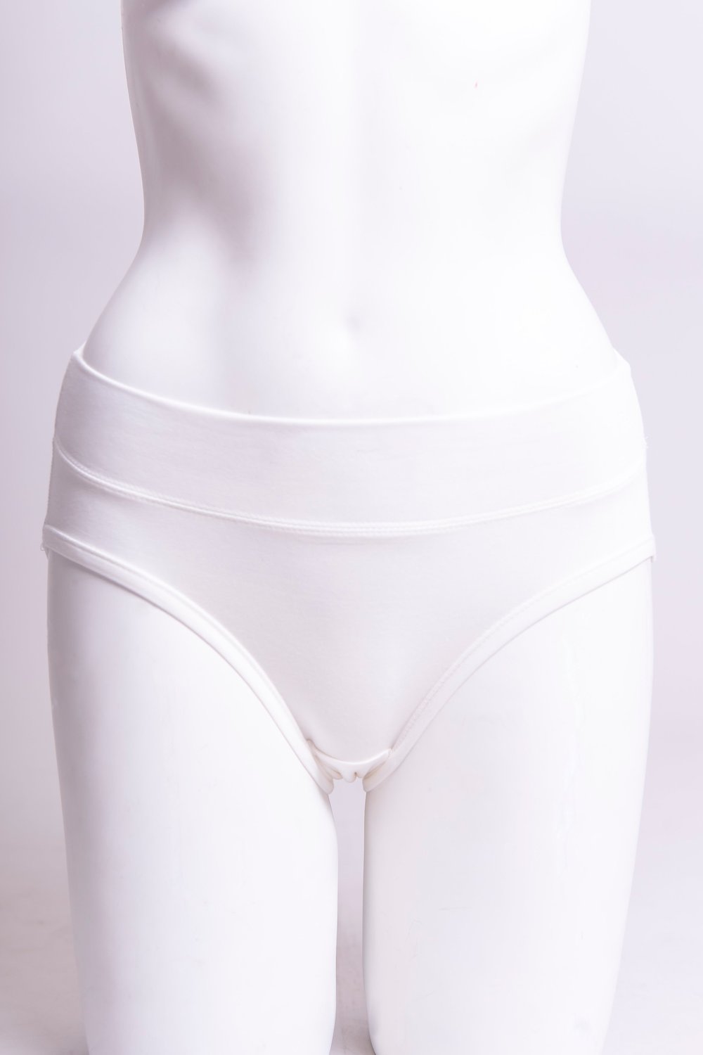 Women's cute and comfy white hipster underwear made with natural fibers.