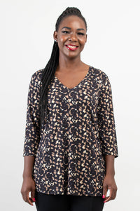 Jackie 3/4 Top, Calico, Bamboo - Final Sale