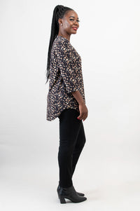 Jackie 3/4 Top, Calico, Bamboo - Final Sale