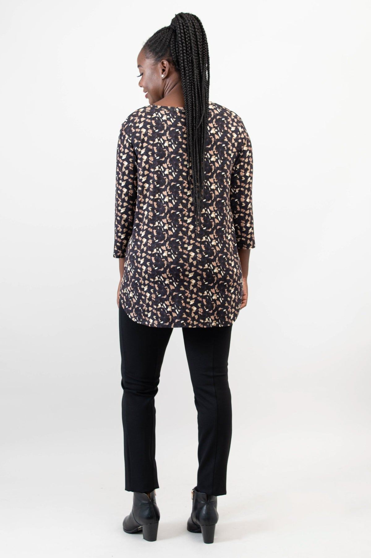 Jackie 3/4 Top, Calico, Bamboo - Final Sale