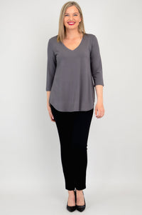 Jackie 3/4 Top, Charcoal, Bamboo - Final Sale