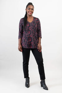 Jackie 3/4 Top, Cherry Jam, Bamboo - Final Sale