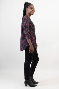Jackie 3/4 Top, Cherry Jam, Bamboo - Final Sale