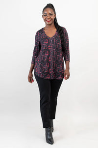 Jackie 3/4 Top, Cherry Jam, Bamboo - Final Sale