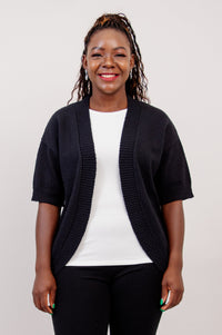 Jana Cardigan, Black, Cotton - Final Sale