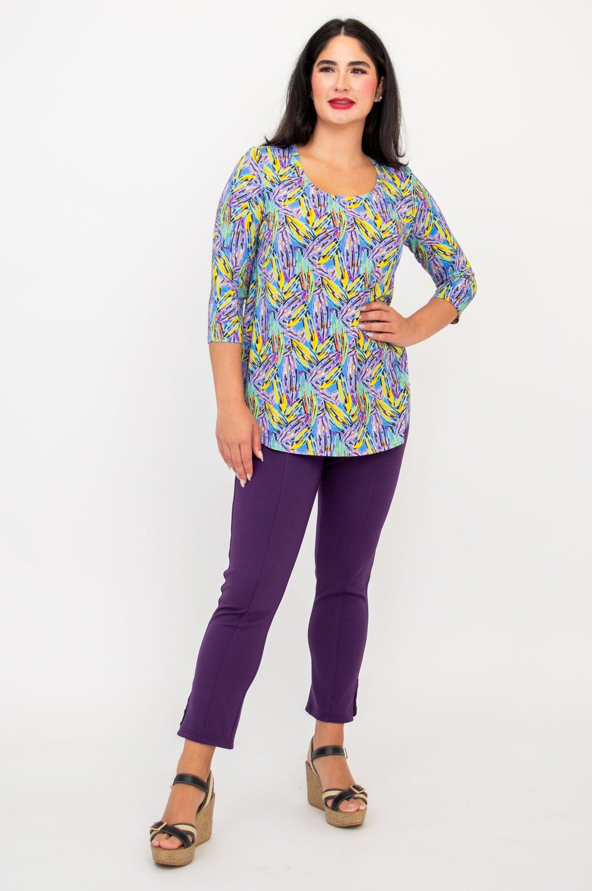 Jazz 3/4 Slv Top, Laval, Bamboo -Final Sale