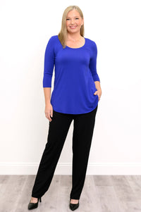 Jazz 3/4 Slv Top, Violet, Bamboo