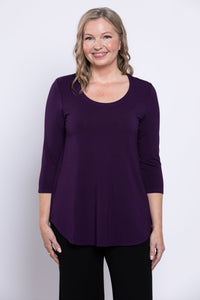 Jazz 3/4 Slv Top, Royale, Bamboo