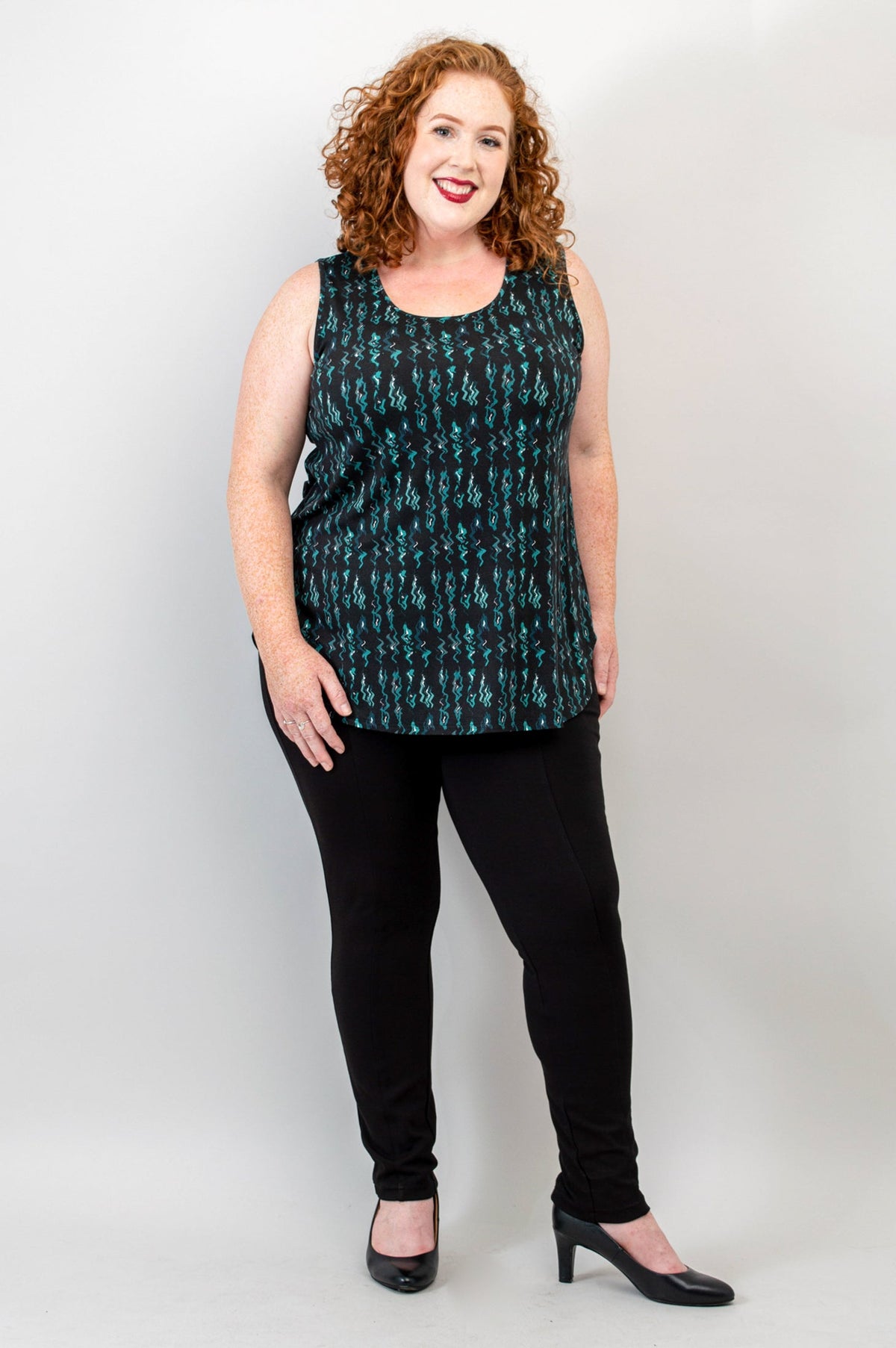 Jazz Tank, Teal Abstract, Bamboo - Final Sale