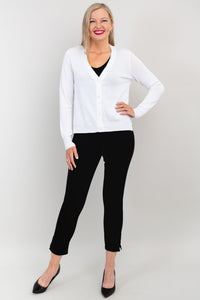 Jessica Sweater, White, Bamboo Cotton