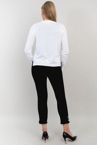 Jessica Sweater, White, Bamboo Cotton