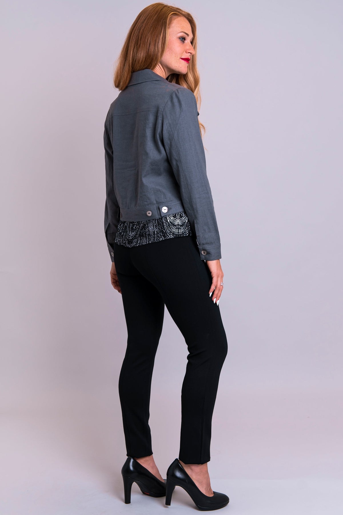 Jones Jacket, Ash Grey, Linen Viscose - Blue Sky Clothing Co