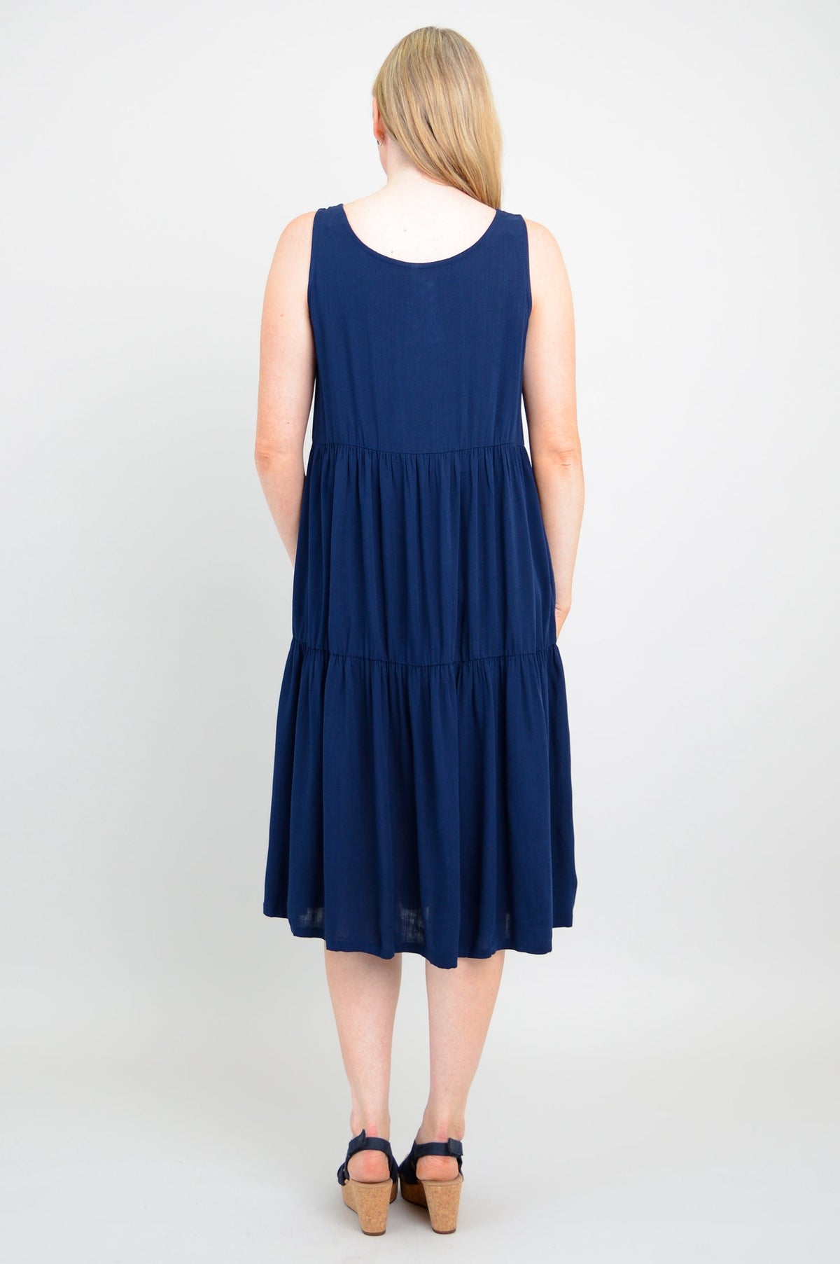 Juni Dress, Indigo, Linen Bamboo