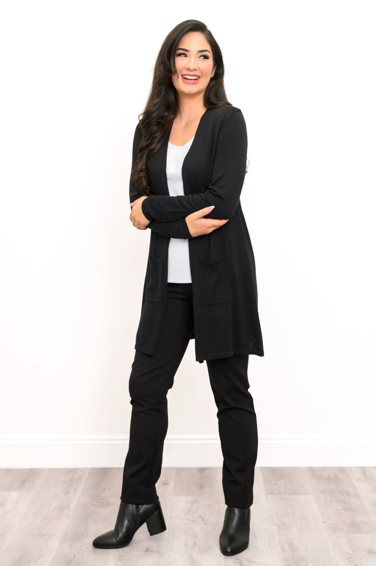 Justine Sweater, Black, Bamboo Cotton