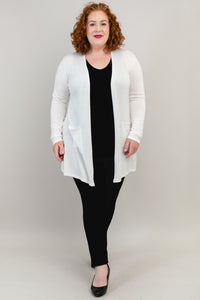 Justine Sweater, White, Bamboo Cotton