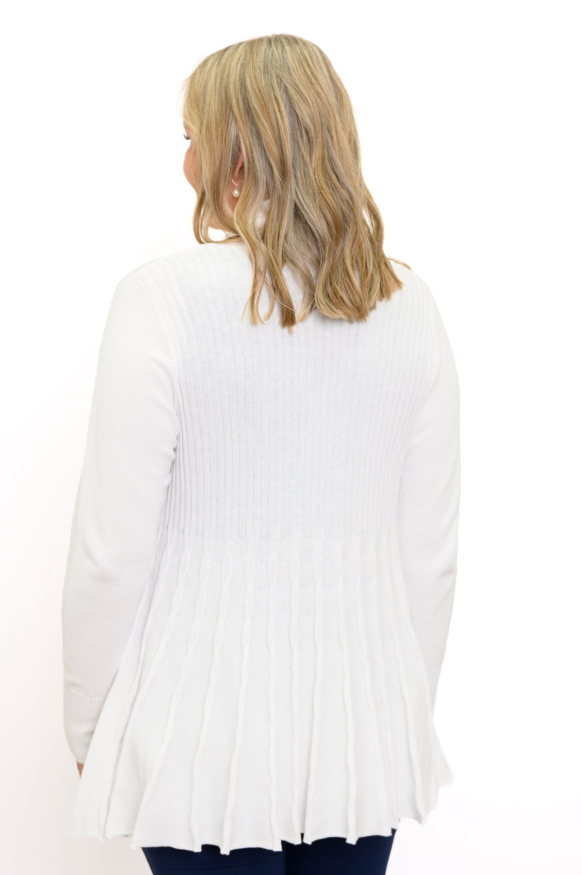 Karen Cardigan, White, Cotton