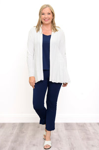Karen Cardigan, White, Cotton