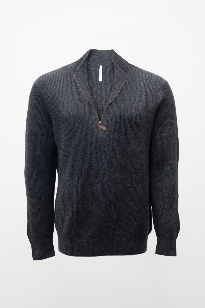Karl Sweater, Charcoal, Wool Cashmere