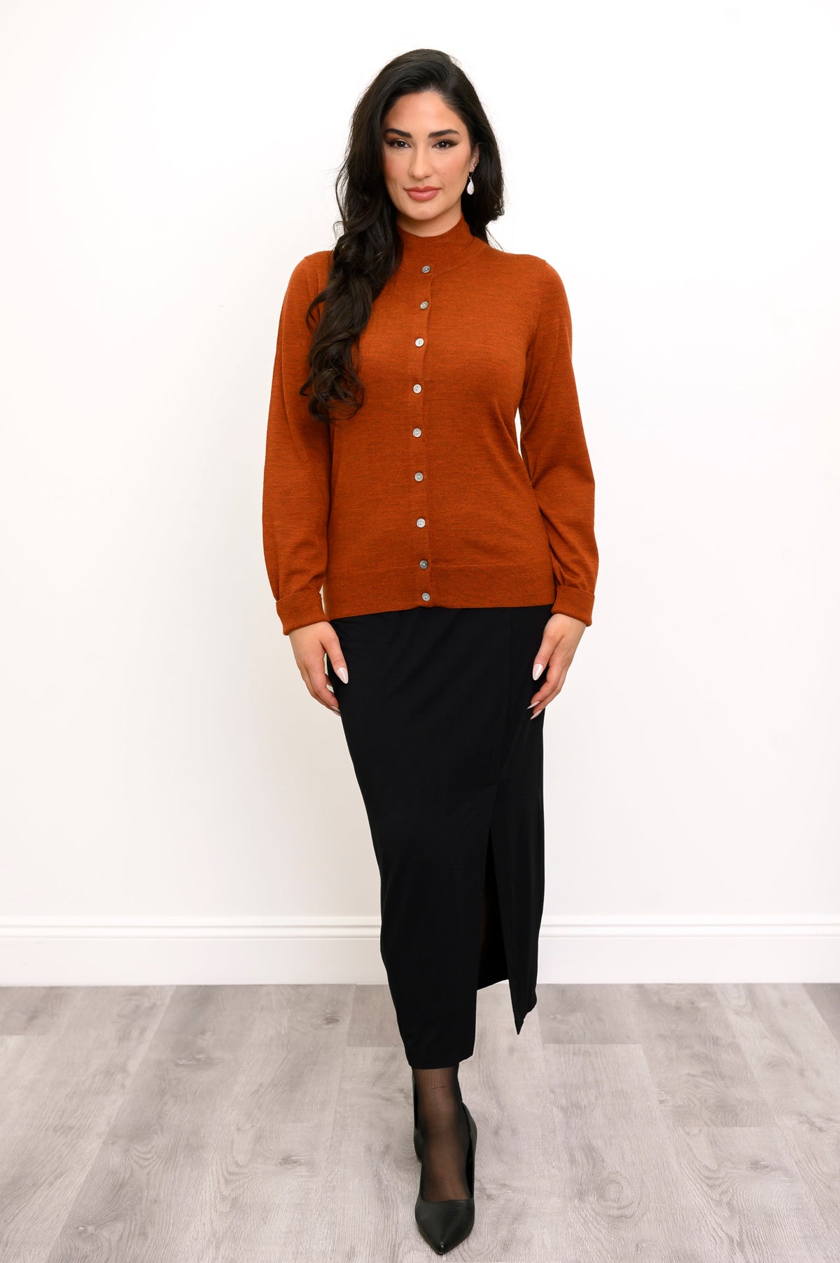Kitten Cardigan, Bronze, Merino Wool